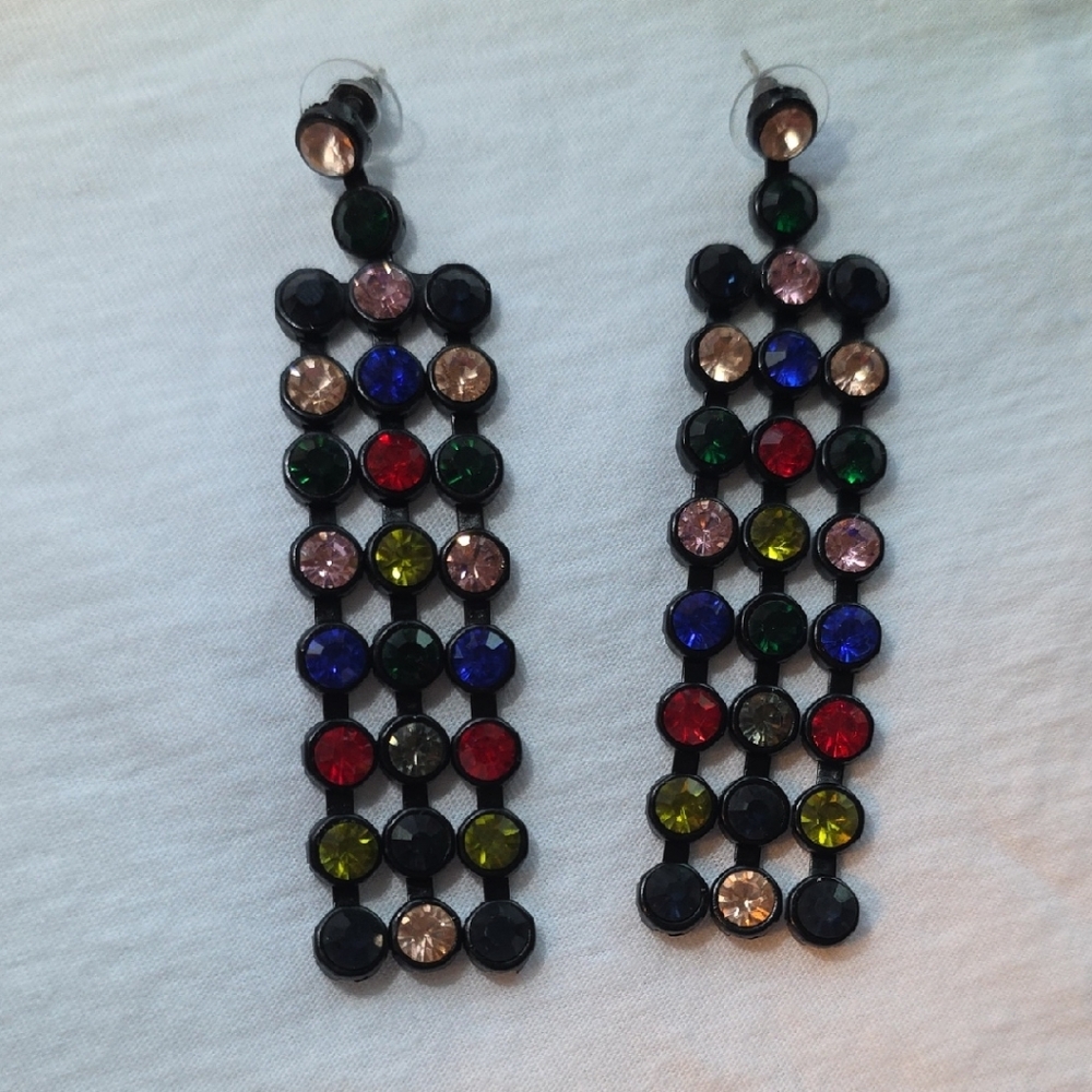 Multicolor Gemstone Drop Earrings